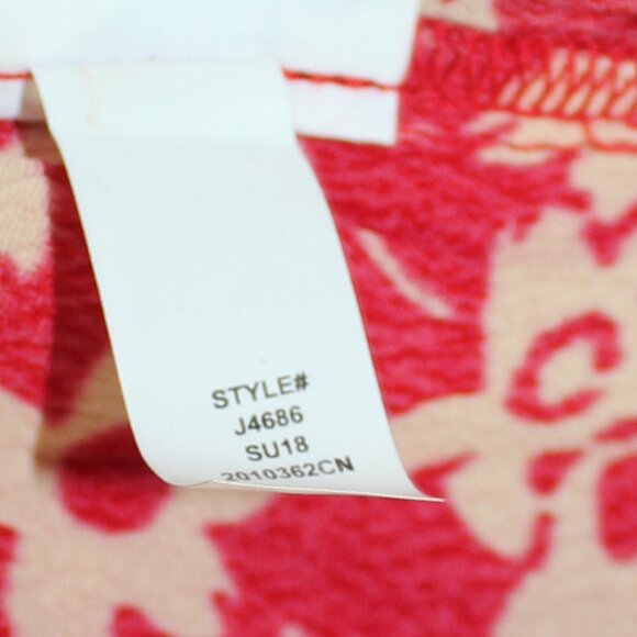 Madewell Wrap-Front Romper in Mini Daisy short sleeve women red white  size 12 - Picture 9 of 10